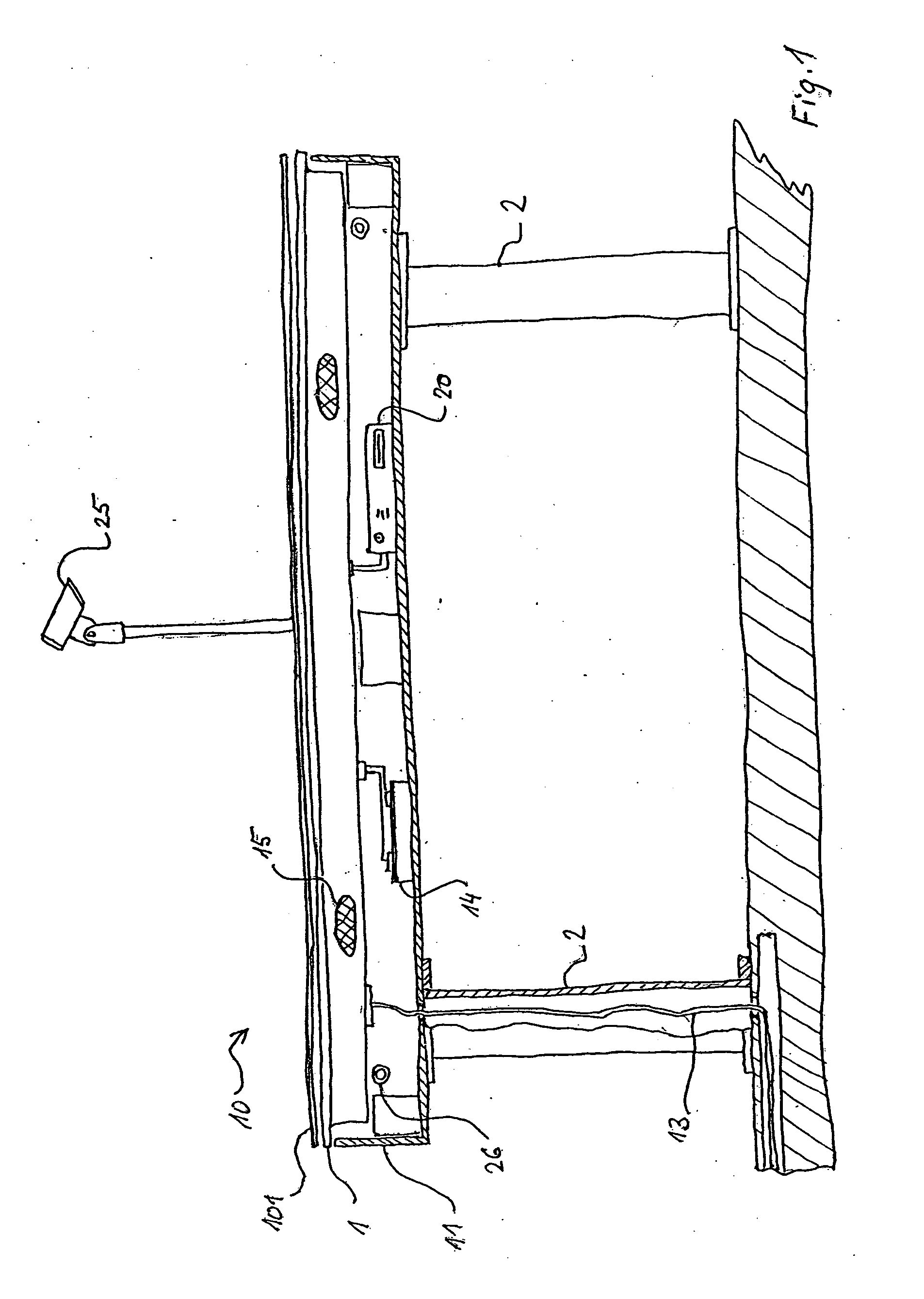 Table with a monitor and related data-system, especially for home use and for use in public rooms equipped with this table