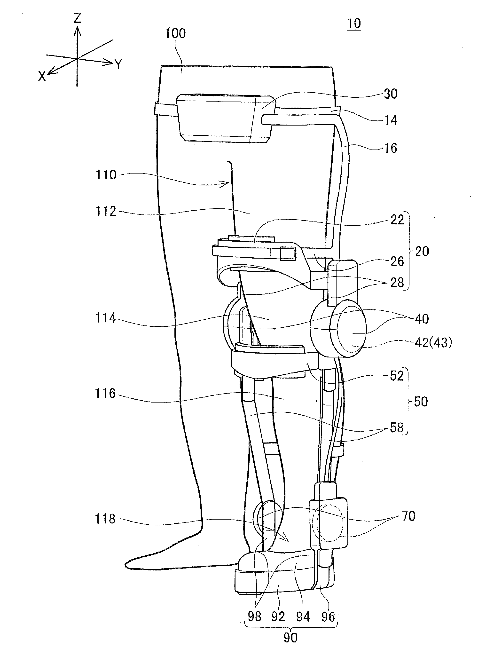 Leg assist device