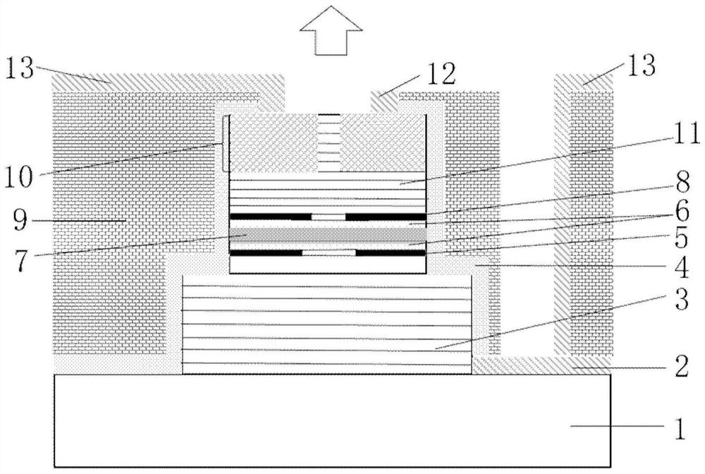 Vertical cavity surface emitting semiconductor laser structure