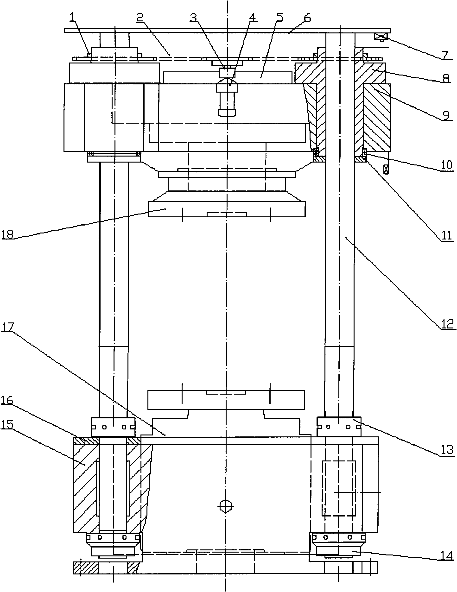 10MN microcomputer-controlled electro-hydraulic servo force standard machine and application method thereof