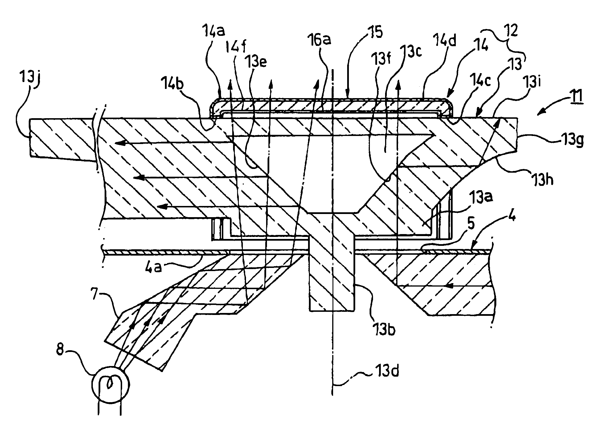 Structure for illuminating pointer of meter