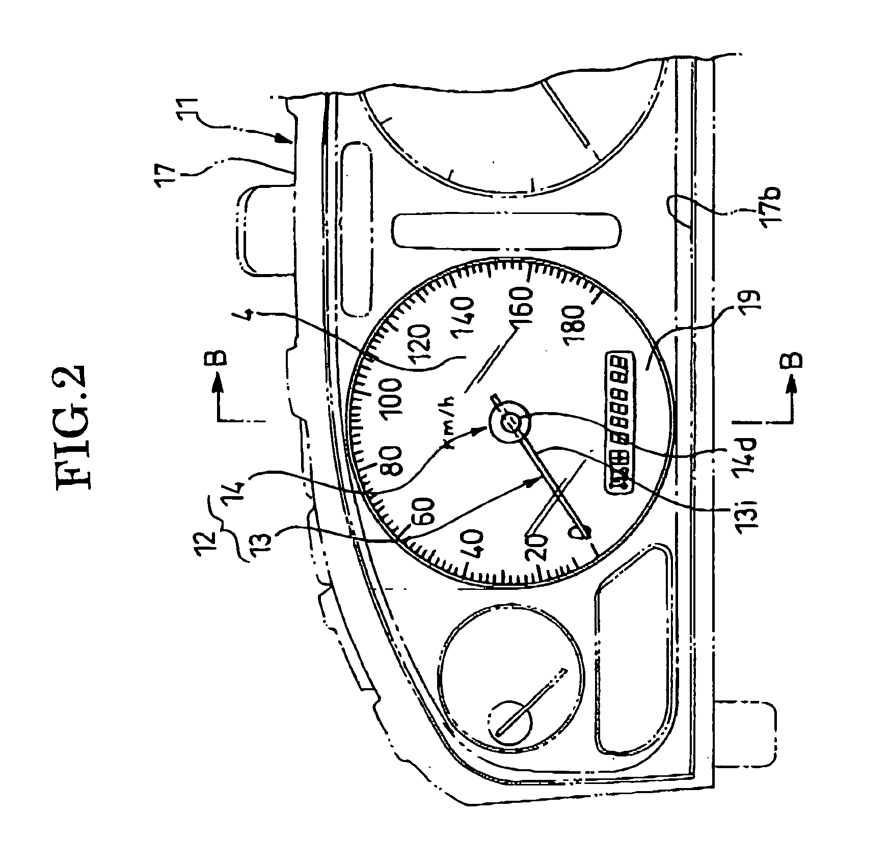 Structure for illuminating pointer of meter