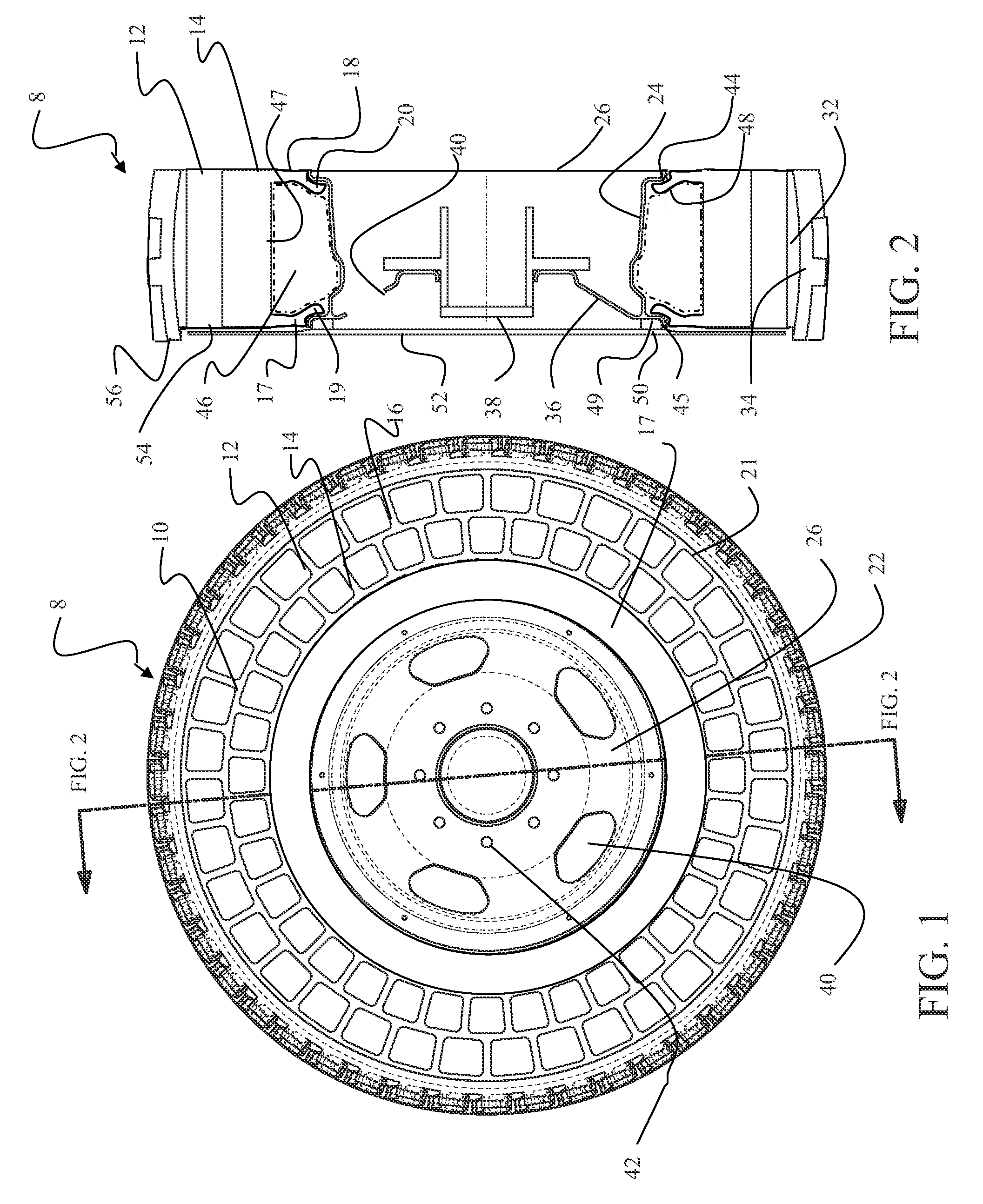 Non-pneumatic survivable tire mounting system for conventional wheels