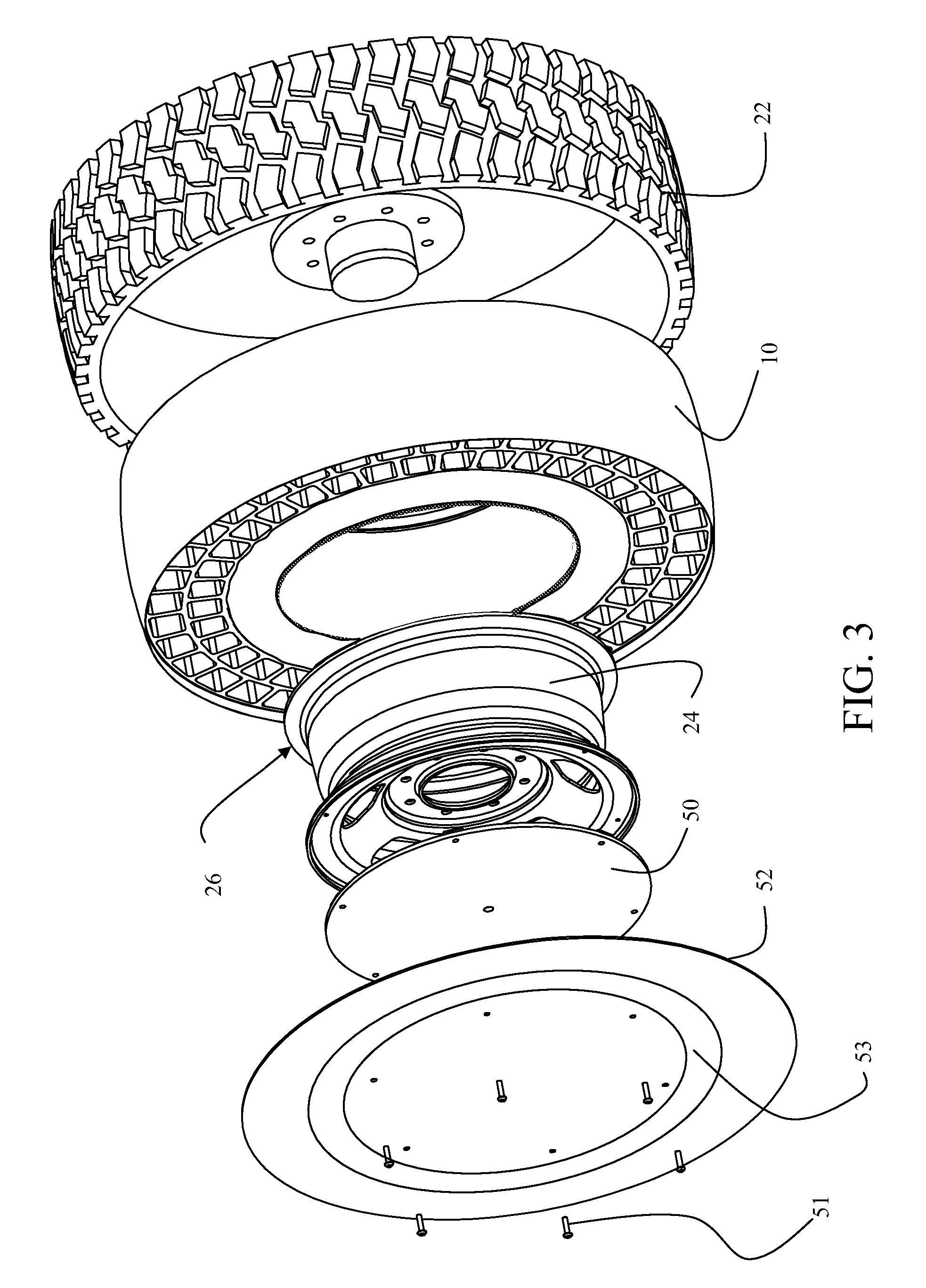 Non-pneumatic survivable tire mounting system for conventional wheels