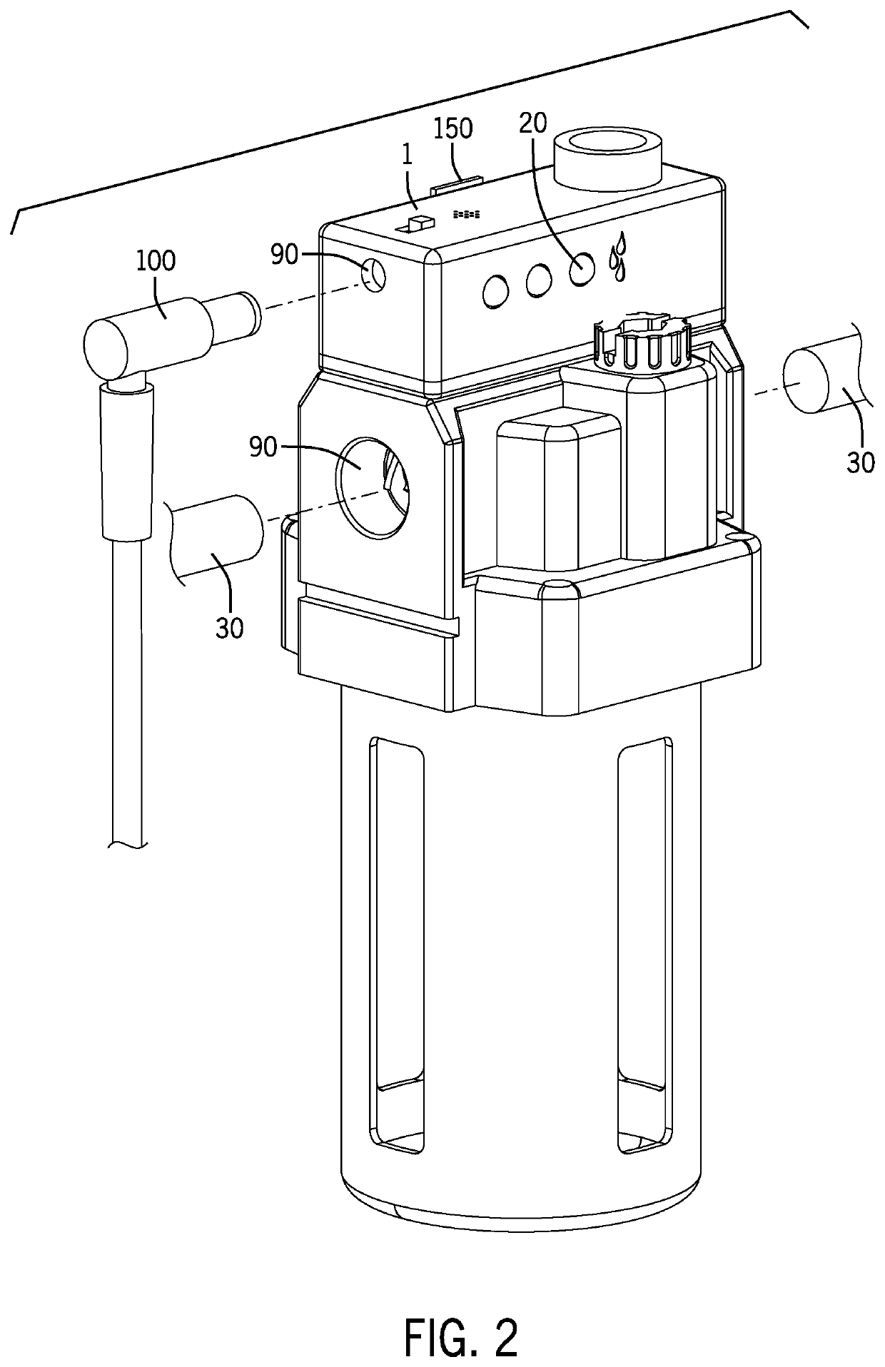 Modular digital filter, regulator and lubricator connector and system