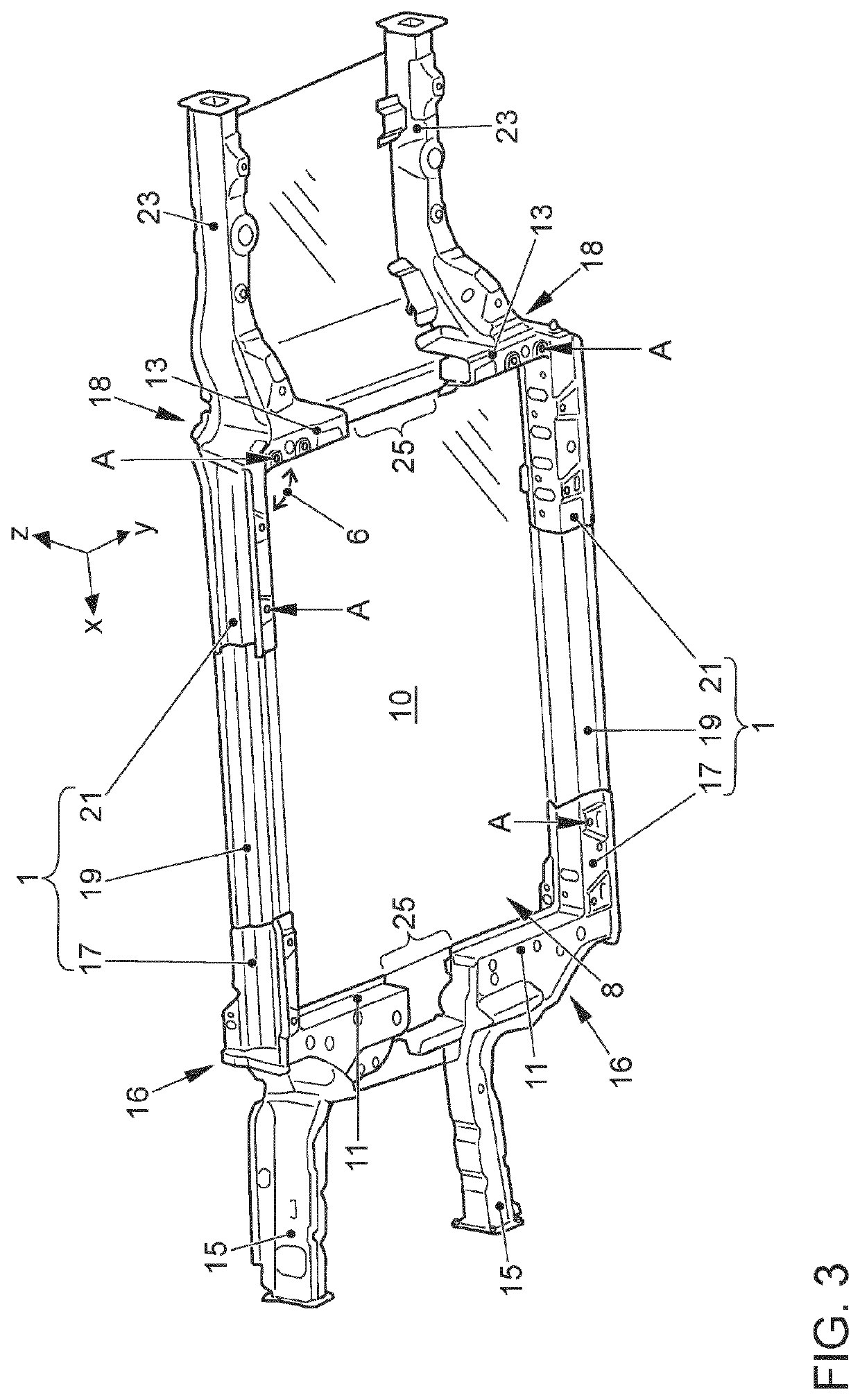 Body structure for an electrically operated vehicle