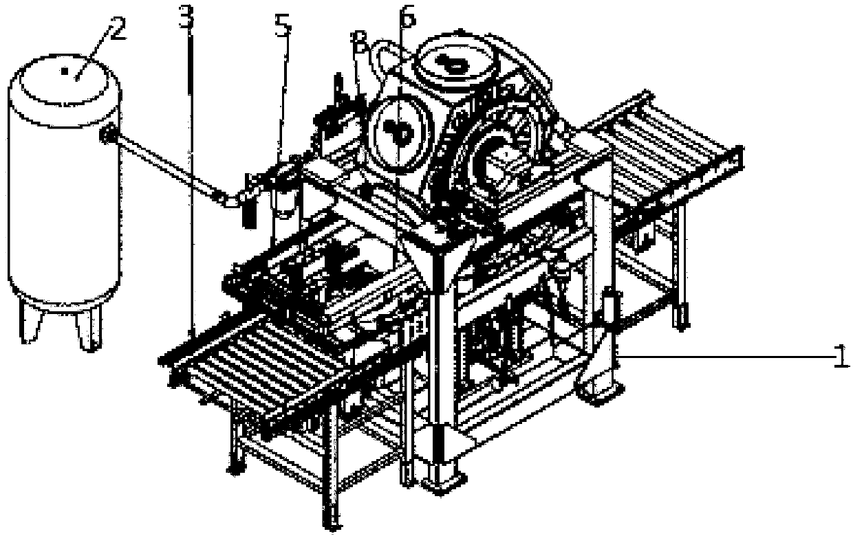 Rotating tower ring replacing inflating machine