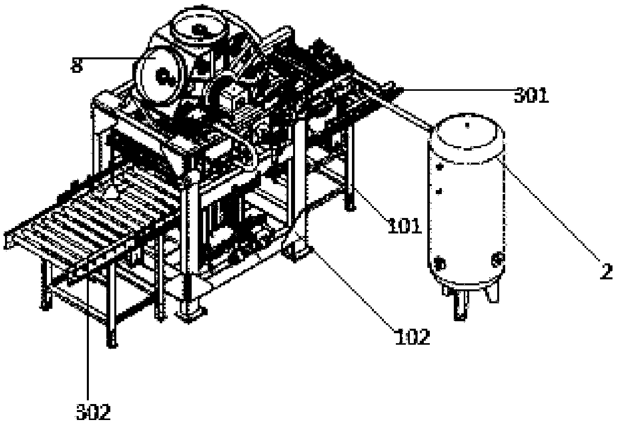 Rotating tower ring replacing inflating machine