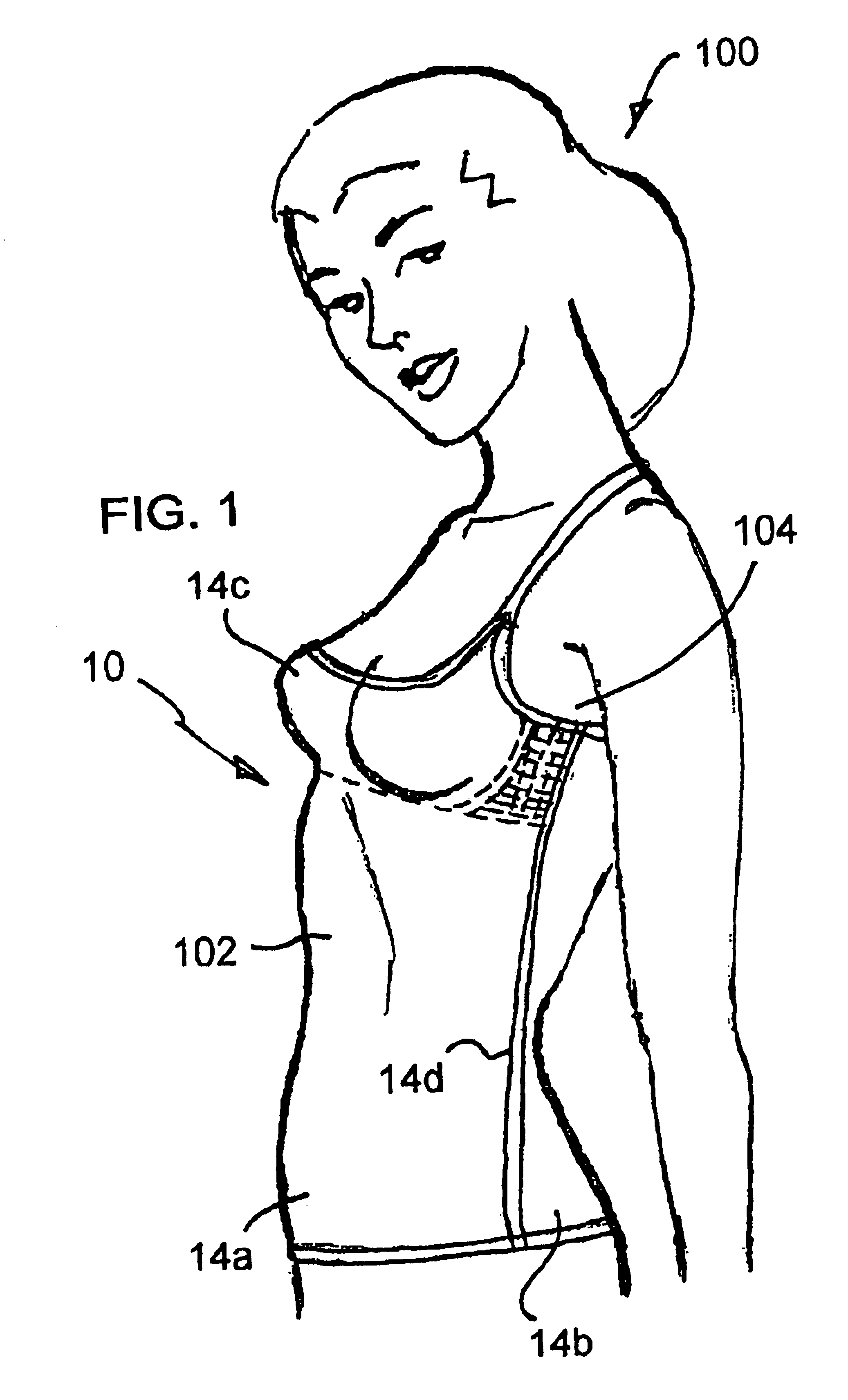 Garment with interior bra structure with side supports