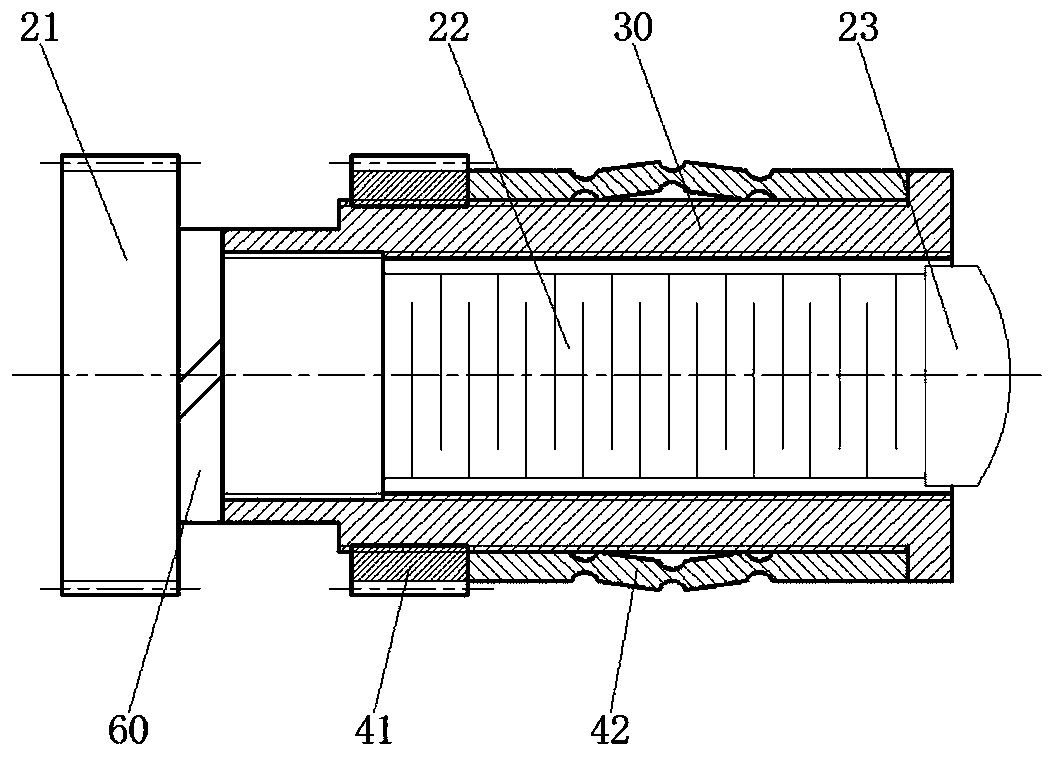 A fixed actuator in a round window niche and its fixing device