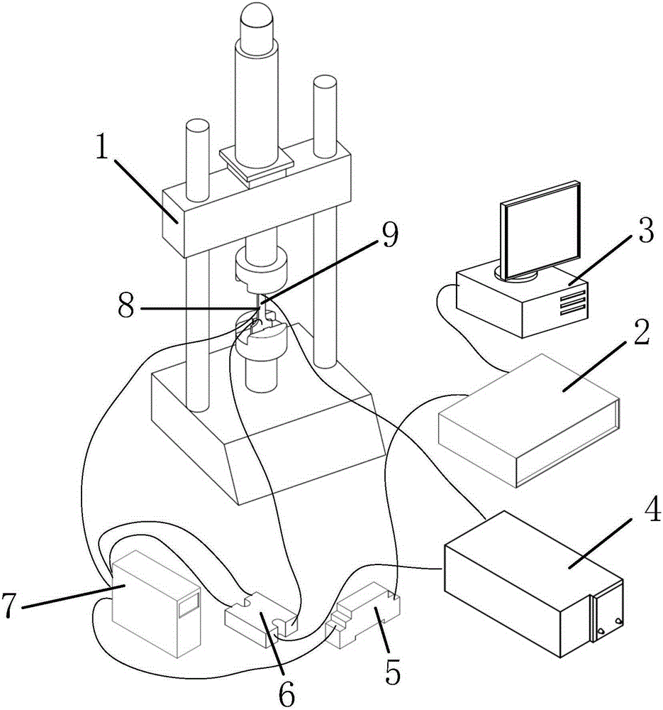 Shape memory alloy thermal mechanical fatigue test device