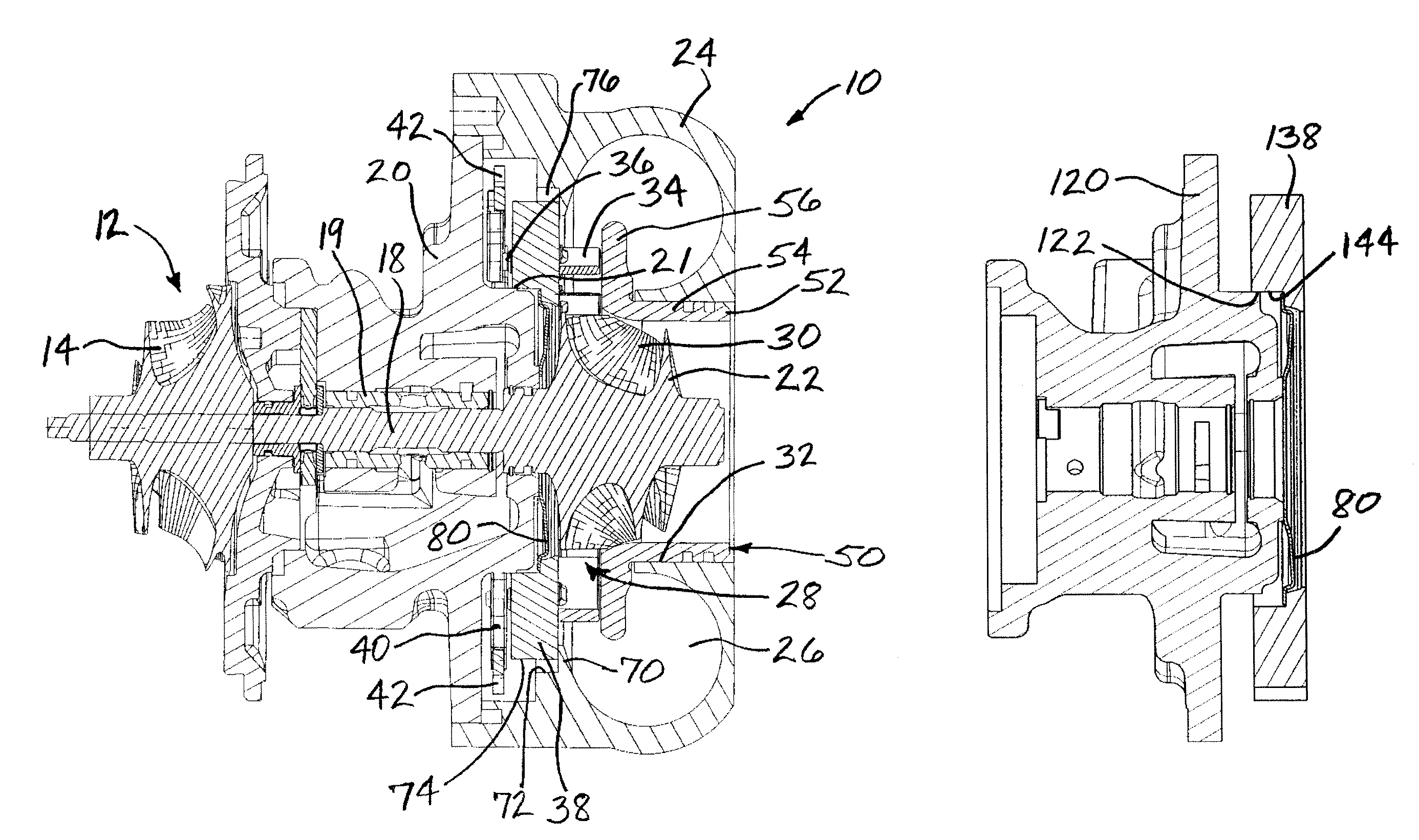 Variable-nozzle cartridge for a turbocharger