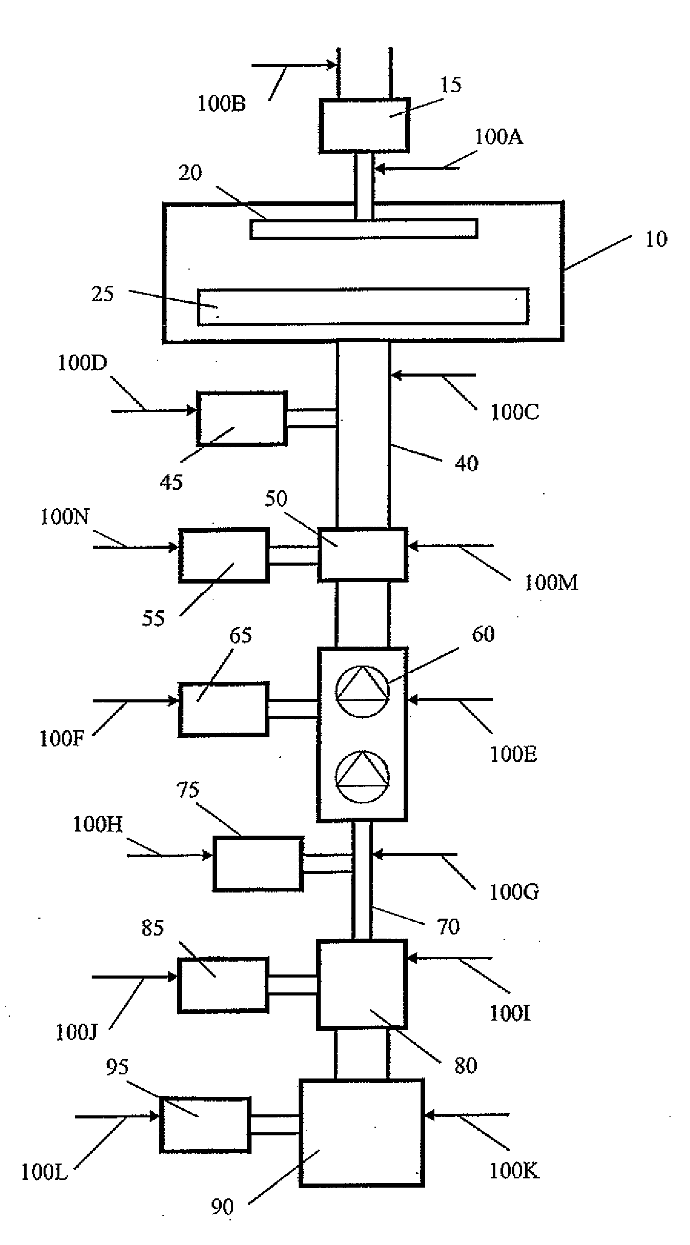 Prevention of post-pecvd vacuum and abatement system fouling using a fluorine containing cleaning gas chamber