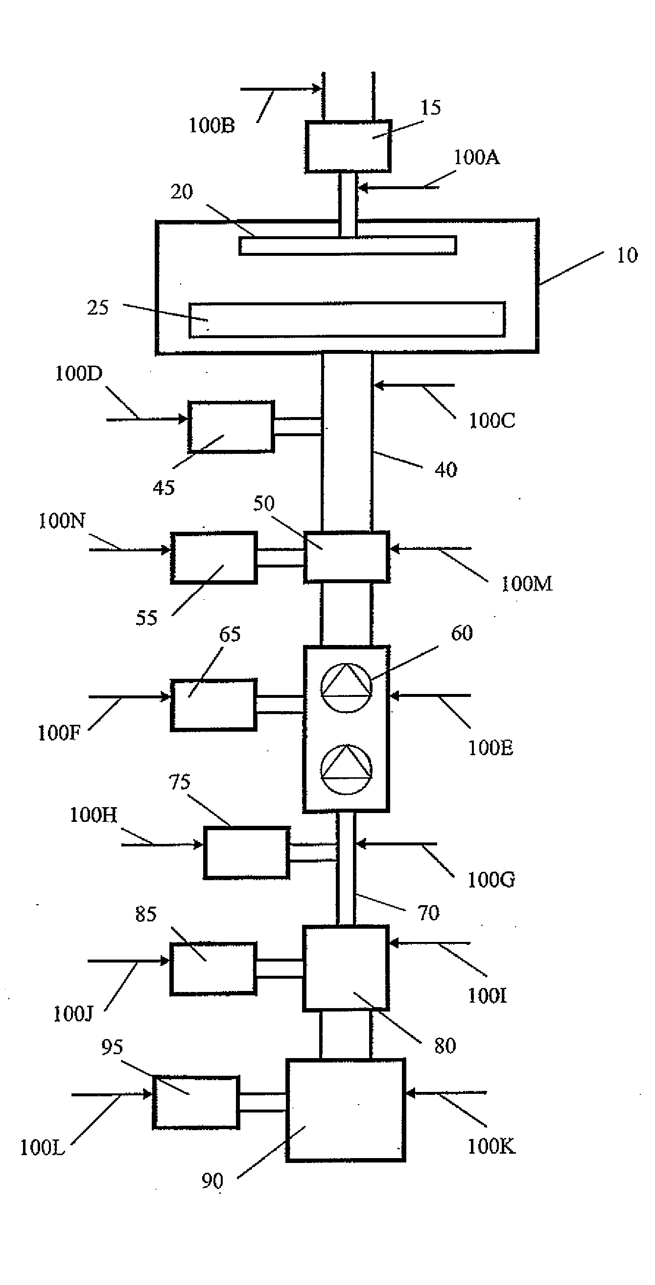 Prevention of post-pecvd vacuum and abatement system fouling using a fluorine containing cleaning gas chamber