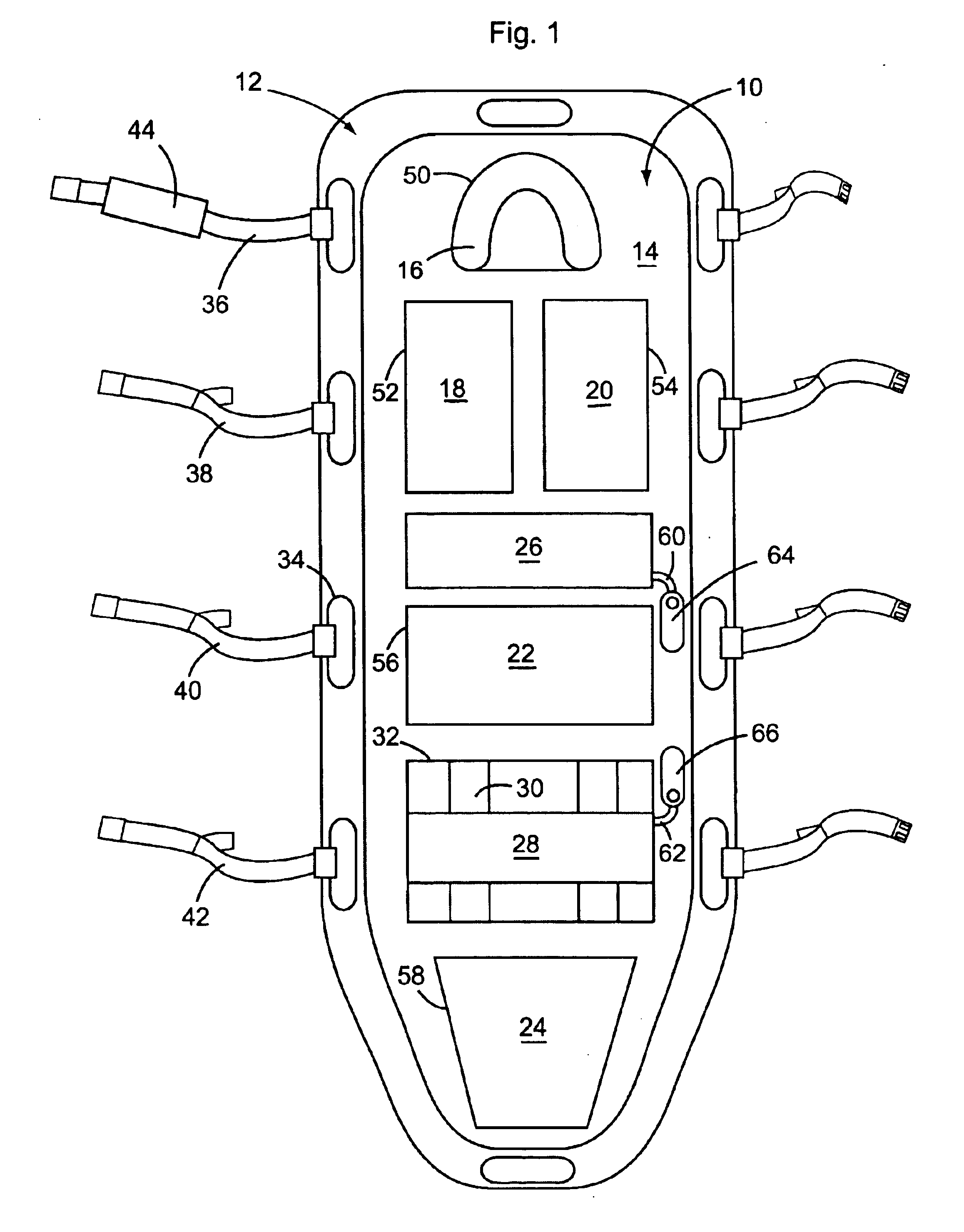 Backboard with removable pad