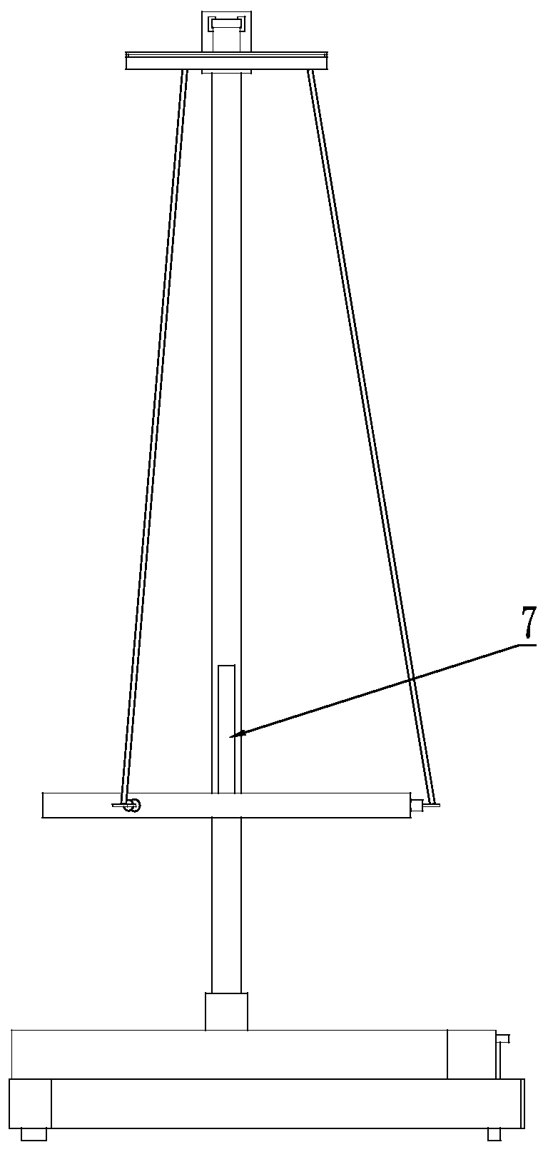 Rigid body accurate positioning three-line pendulum for verifying rigid body rotational inertia vertical axis theorem