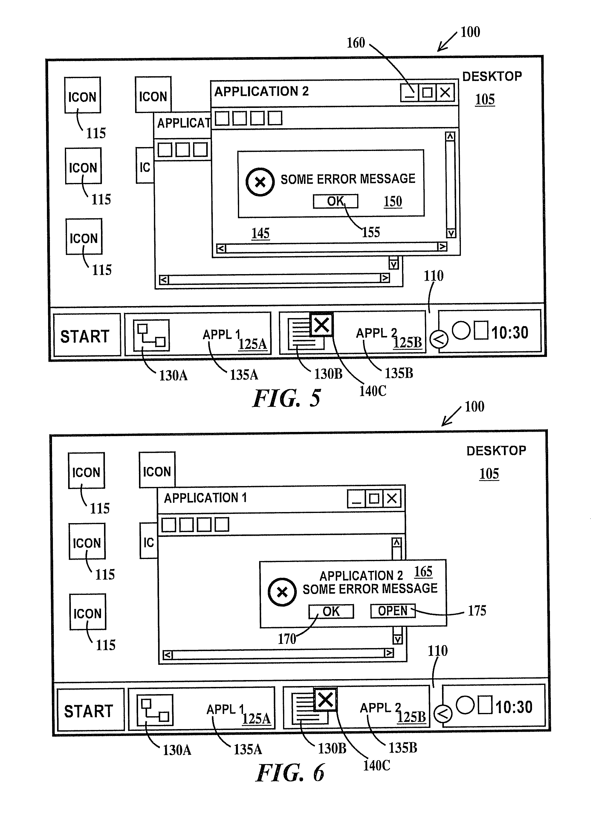 Notification of state transition of an out-of-focus application with clustering