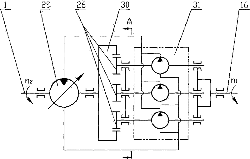 Mechanical-hydraulic interactive continuously variable transmission