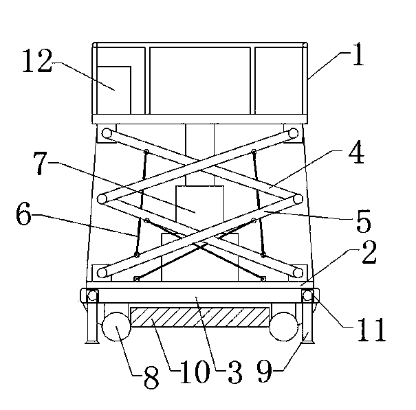 Anti-explosion hydraulic type shear fork elevator