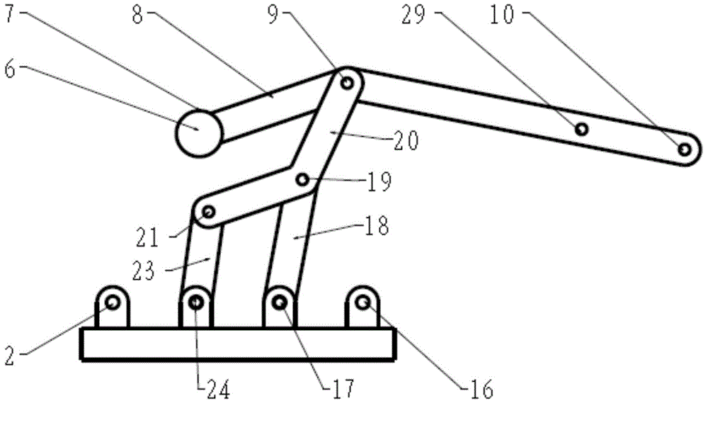 Multi-connecting-rod controllable excavation mechanism based on electromagnetic initiative metamorphism