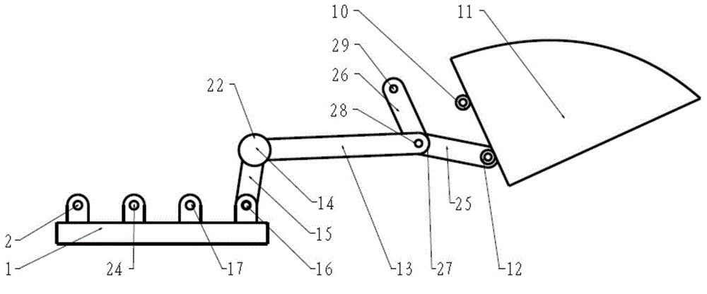 Multi-connecting-rod controllable excavation mechanism based on electromagnetic initiative metamorphism