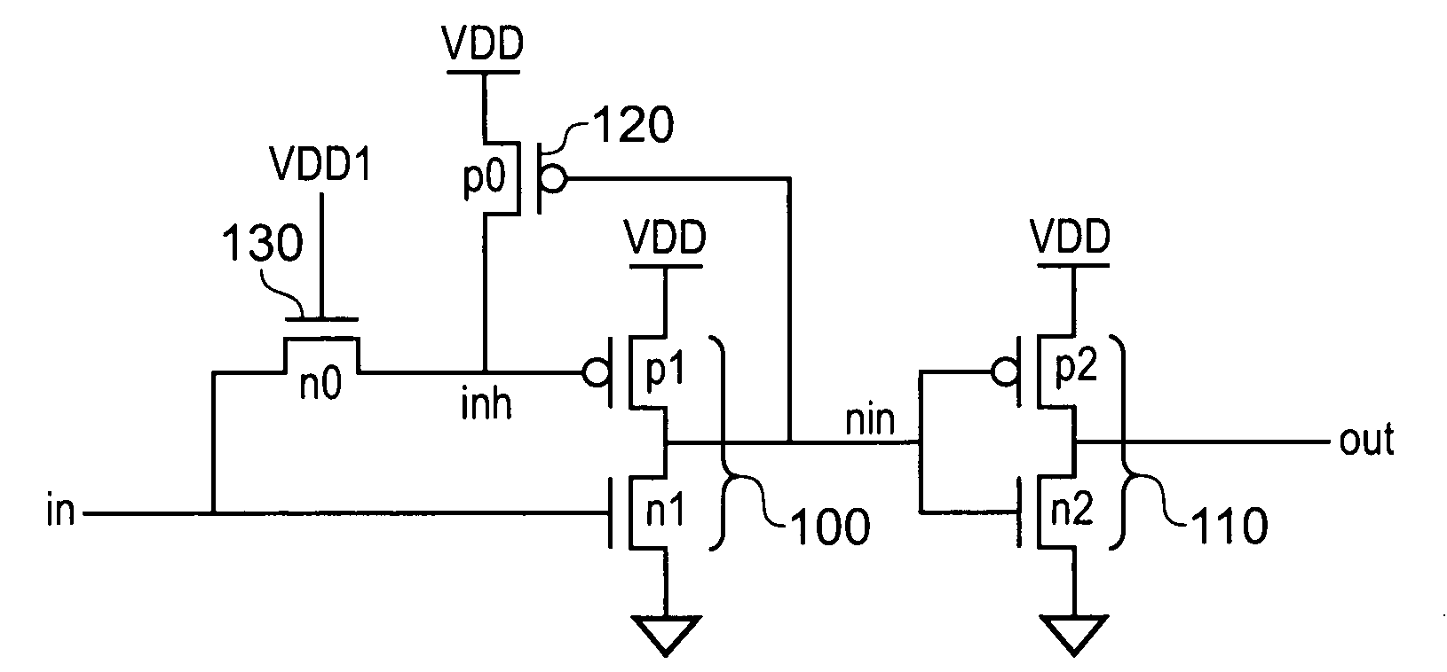 Shifting of a voltage level between different voltage level domains