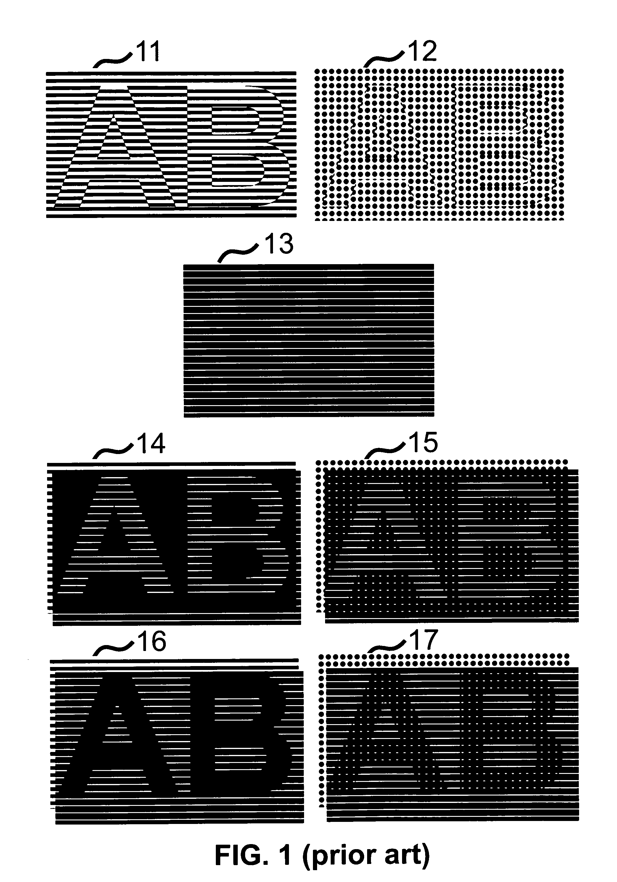 Authentication of secure items by shape level lines