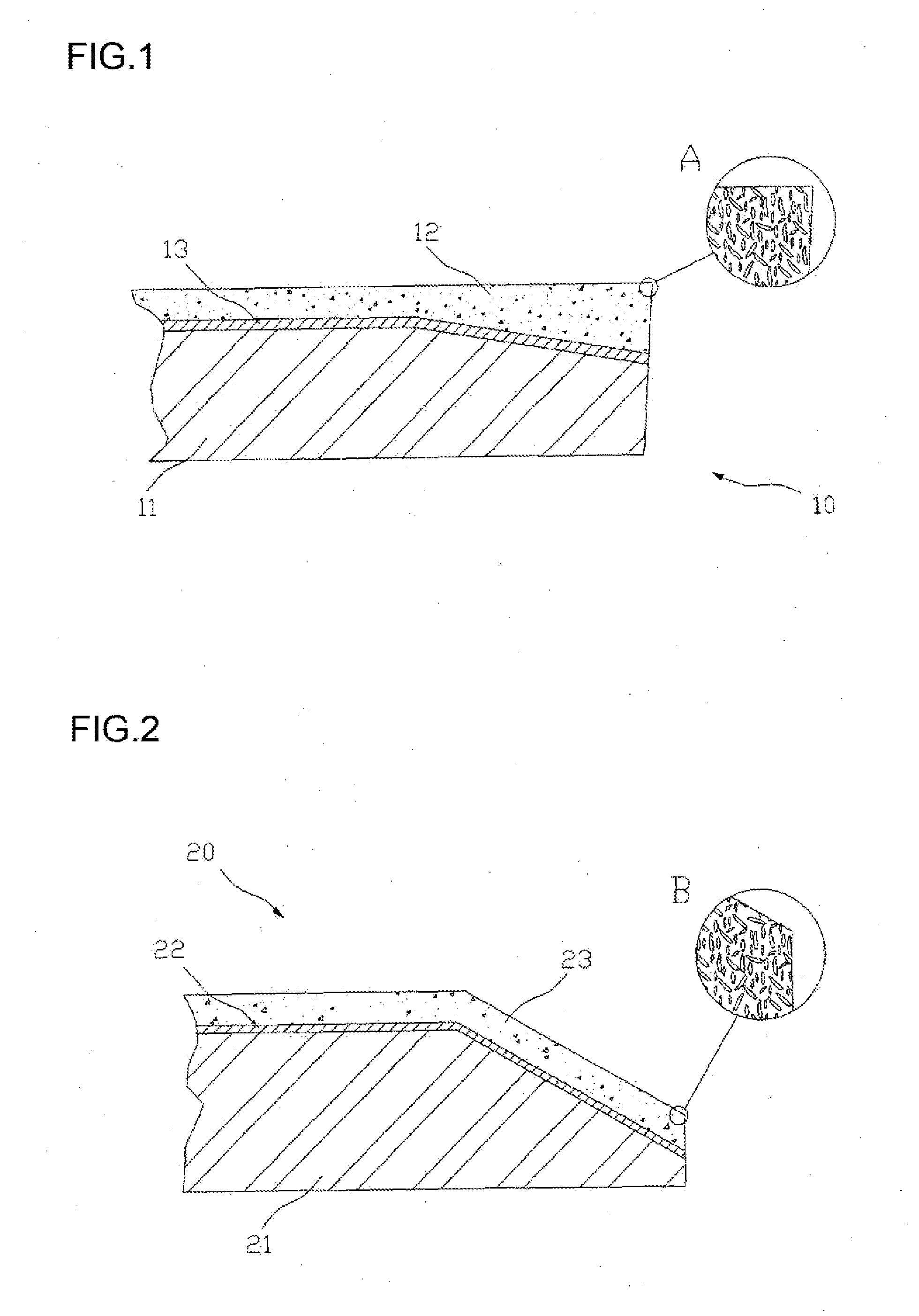 Impregnated blade coating