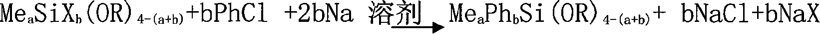 Phenyl alkoxy silane prepared by sodium condensation method