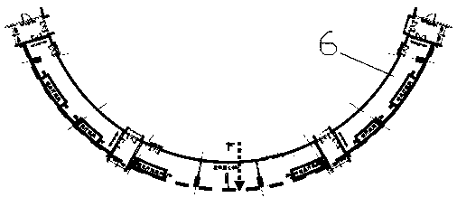 Construction device and method of double-curved-surface arch-shaped concrete wall