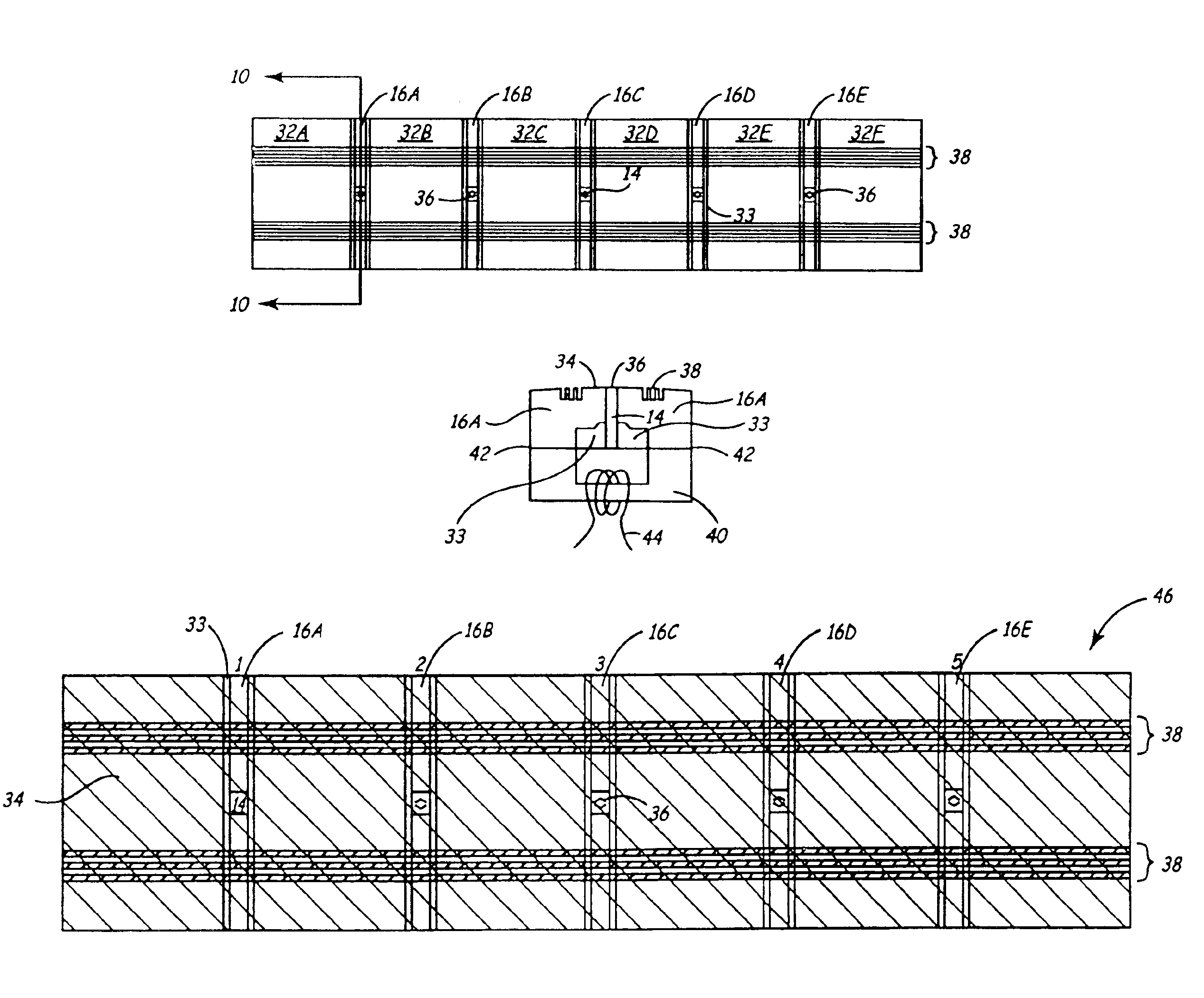 Low inductance, ferrite sub-gap substrate structure for surface film magnetic recording heads