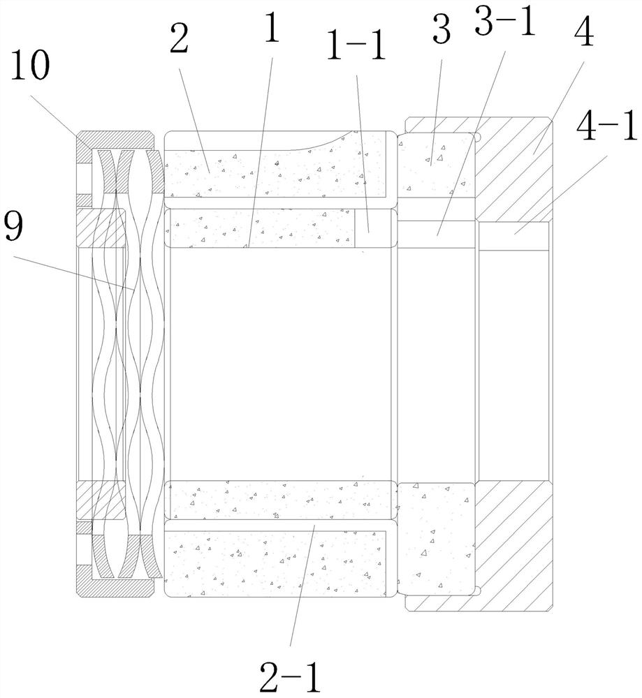 Ceramic bearing structure for rotor shaft and water-lubricated screw compressor