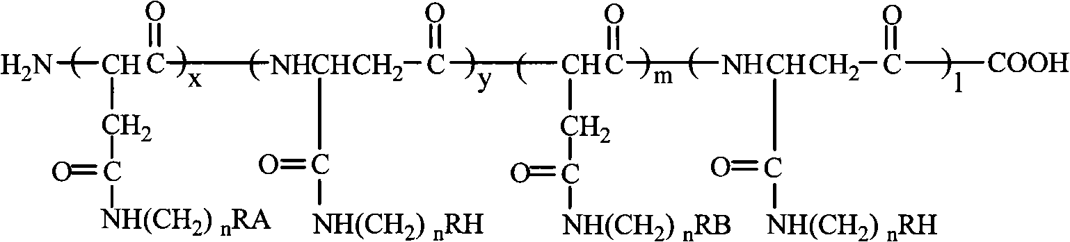 Tumor targeting poly-asparagine free radical compounds and synthesizing method and use