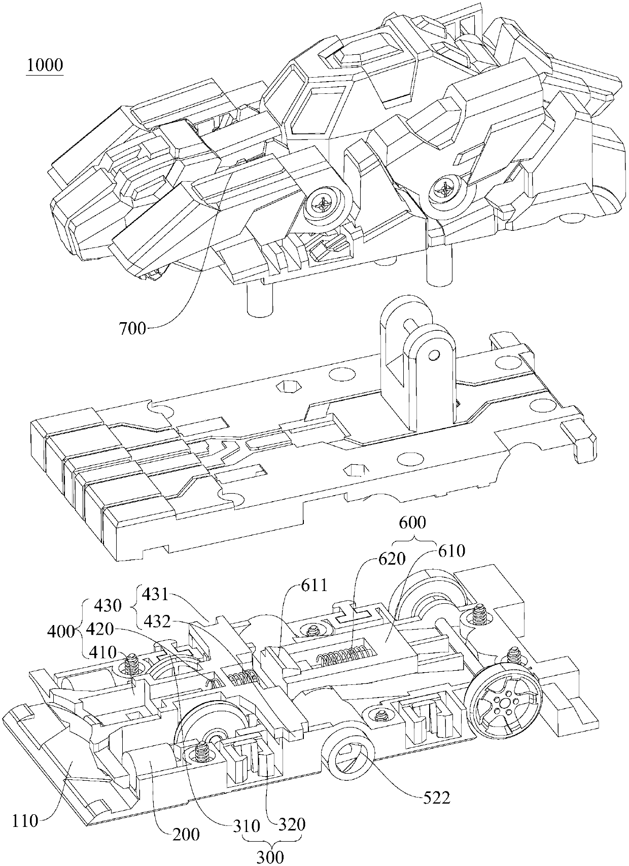 Clamping-suction linkage combined toy