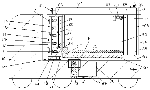 Dumping auxiliary device of mining transport vehicle