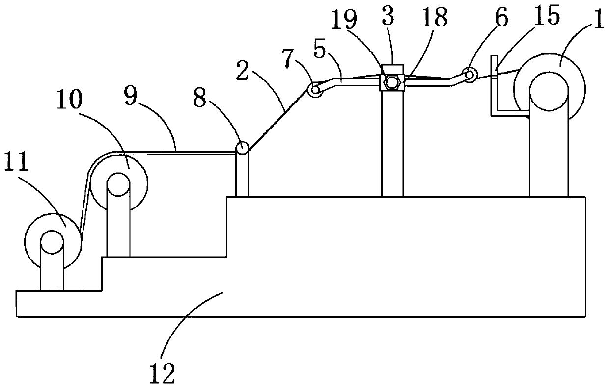 Warp tension adjusting mechanism for weaving functional polyester fabric