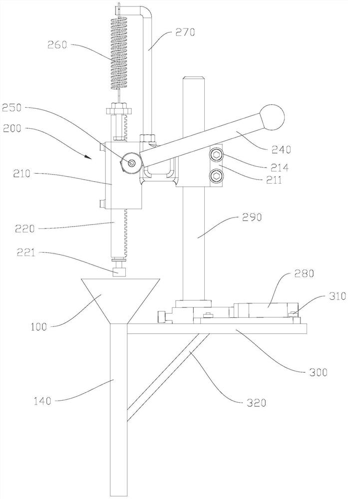 Kerb caulking device