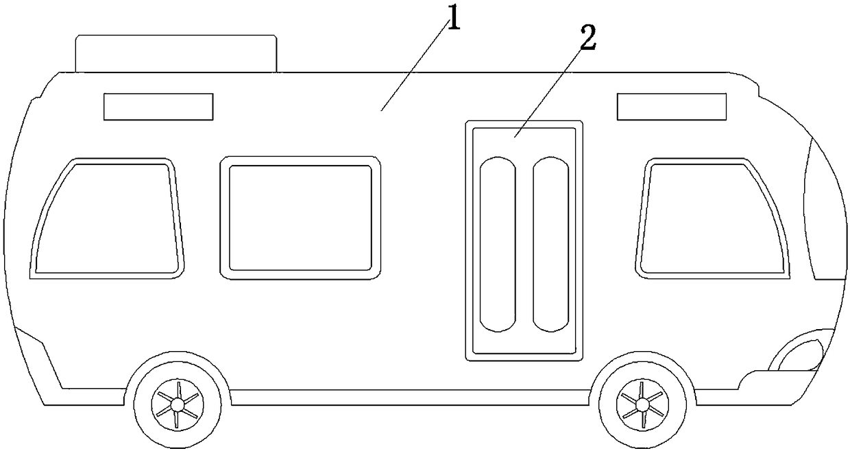 Automatic door of a sightseeing coach