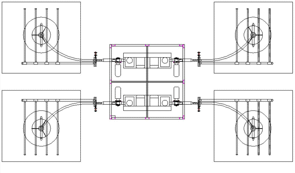 Centralized type automatic feed dispensing and oxygen aeration method for aquaculture