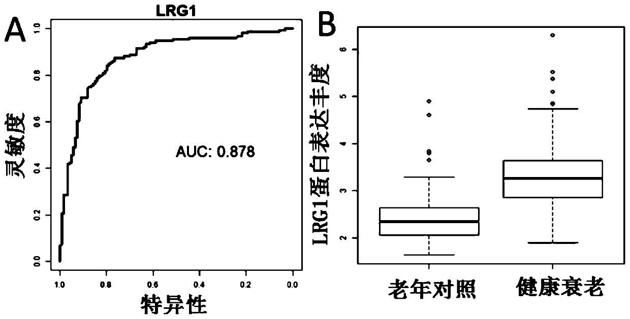 Healthy aging serum protein marker and application