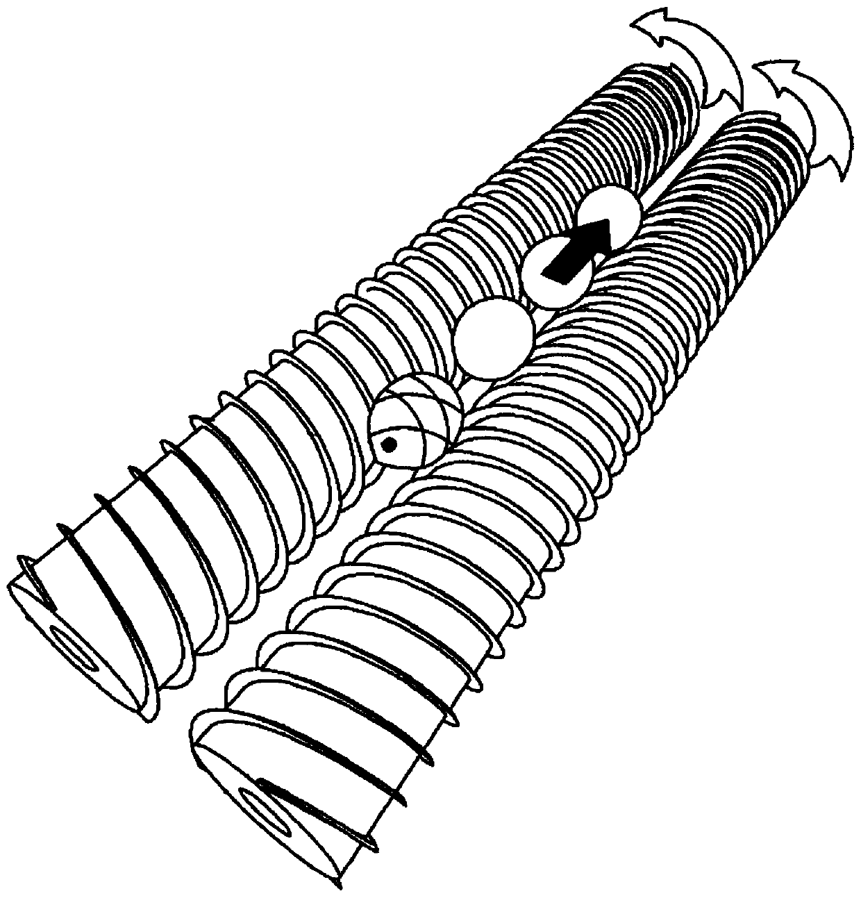 Adjustable conveying device of agricultural harvesting machinery