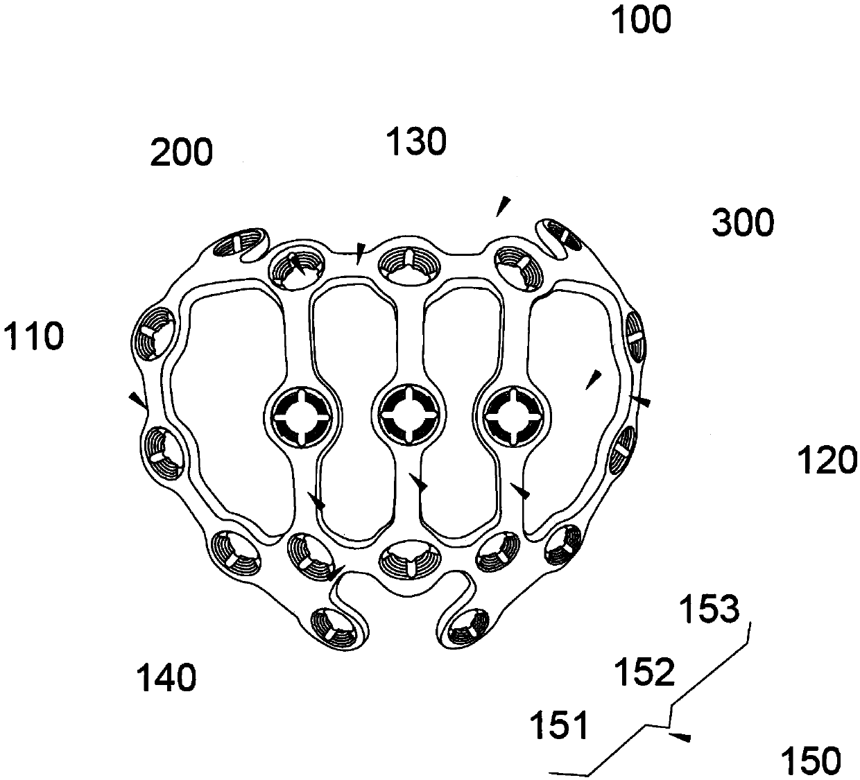 Multiaxial universal bonesetting plate for patellae