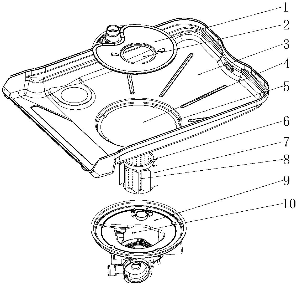 Self-cleaning filter system of dish-washing machine and dish-washing machine