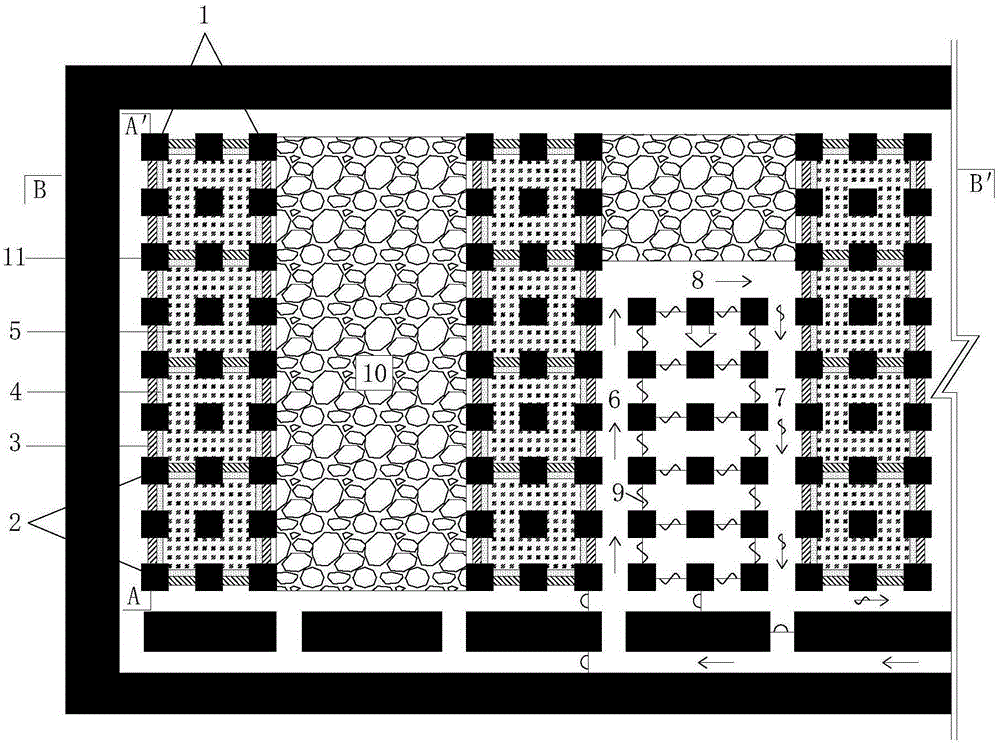 Method for reclaiming house type remaining coal pillars based on filling and rebuilding of entry protection coal-pillar band