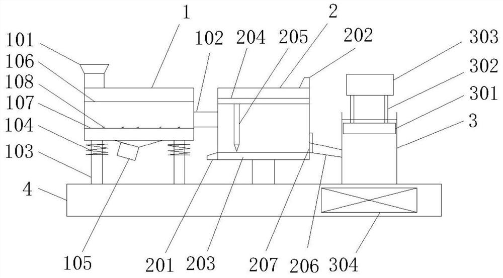 Dust collection material treatment device for furniture production