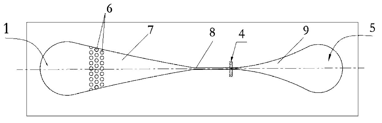 Micro-fluidic chip structure for flow cytometer, and preparation method of micro-fluidic chip