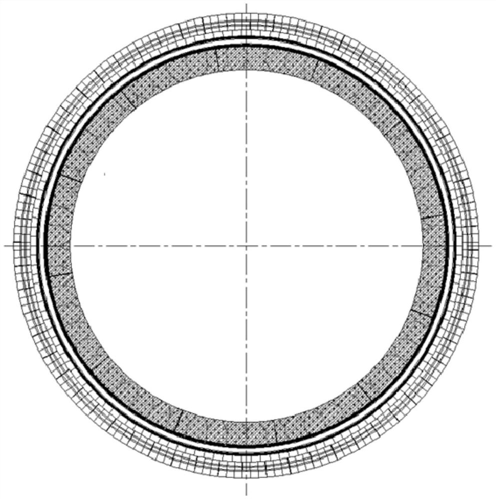 A circular suspended masonry structure for industrial furnaces with internal and external channels