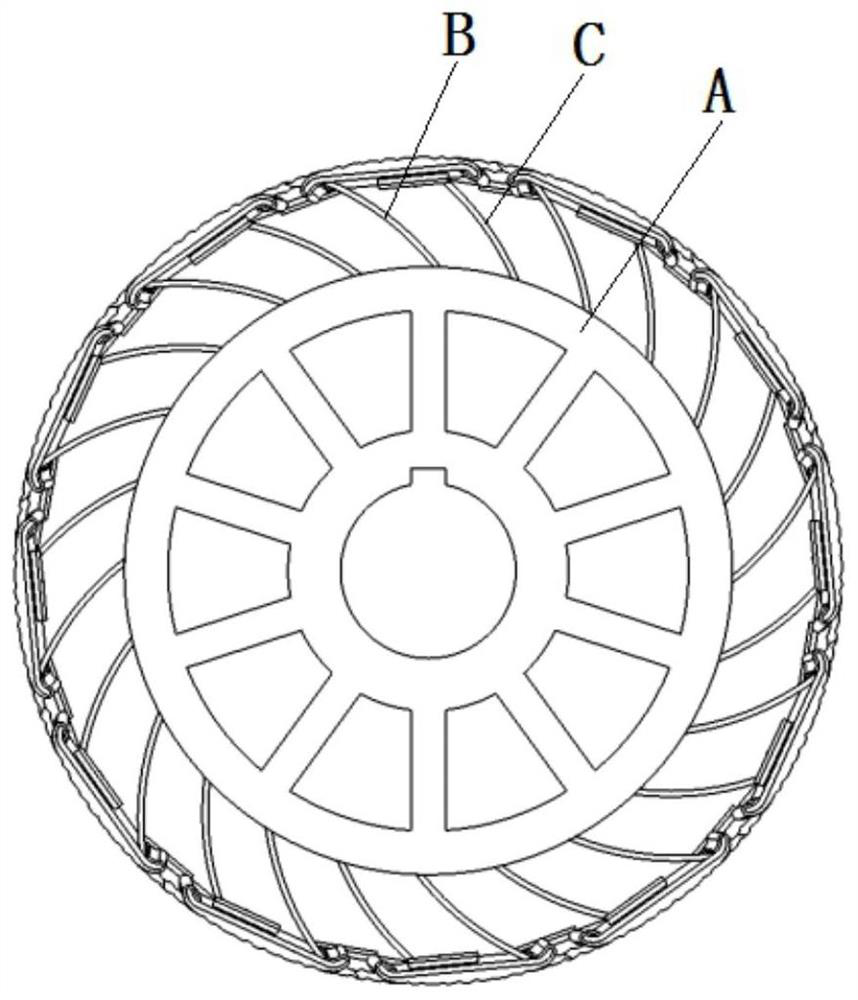 Bionic walking wheel capable of automatically adapting to soft and hard surfaces of planet