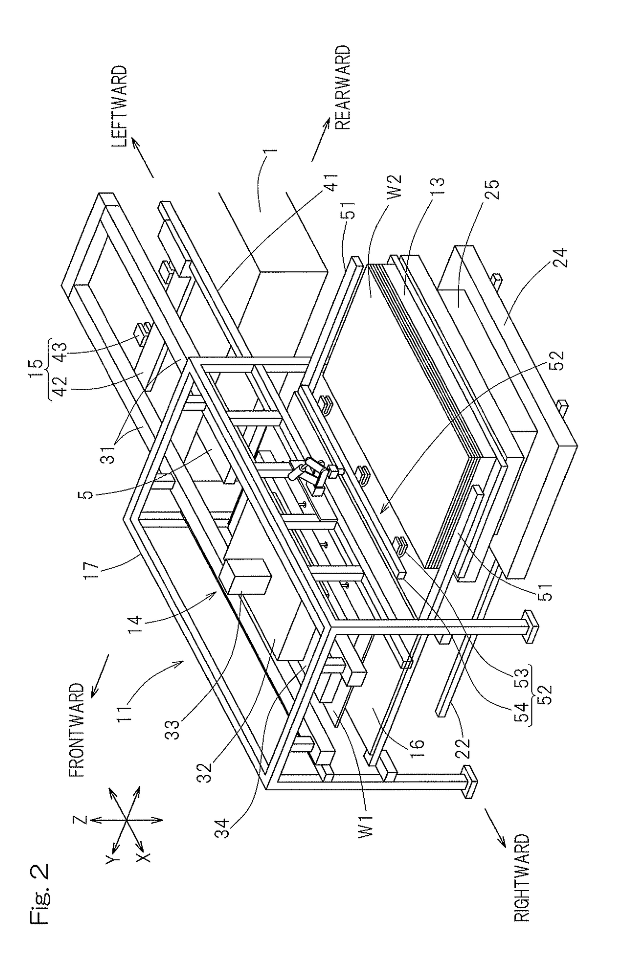 Plate material conveyance apparatus with temporary placement table