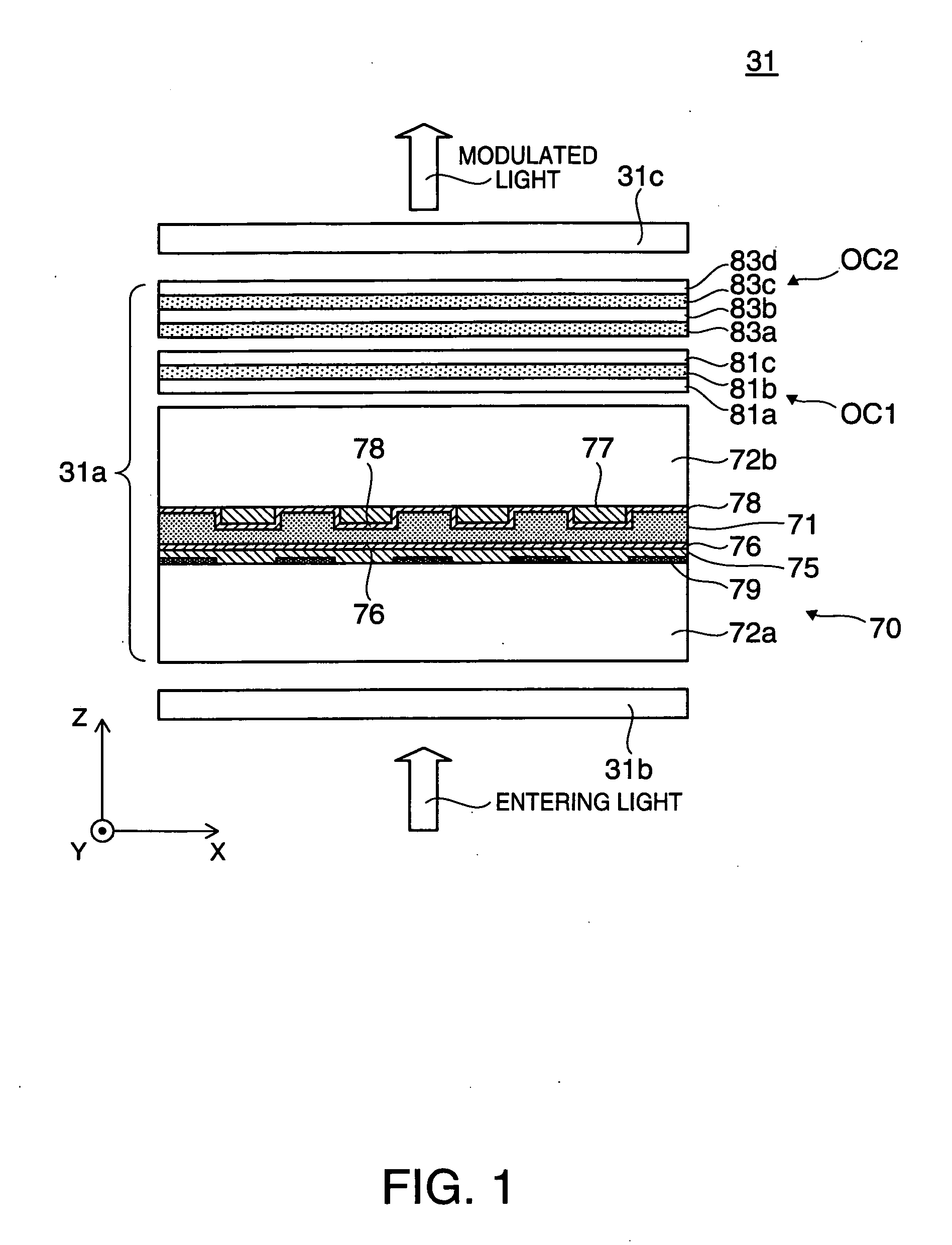 Liquid crystal device and projector including the same